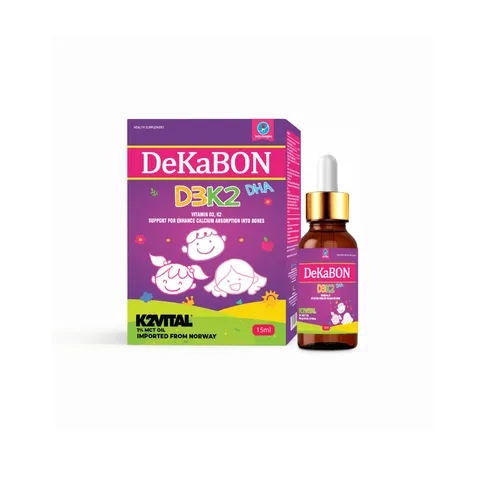 Vitamin D3K2 Dekabon - Bổ Sung Canxi Cho Bé, Tăng Đề Kháng, Phát Triển Xương Khớp, Dạng Lỏng 15ml