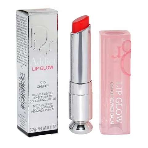 Son Dưỡng Dior Addict Lip Glow 015 Cherry - Thỏi Son Màu Hồng Dâu Dưỡng Ẩm Tự Nhiên Cho Đôi Môi Căng Mọng, Sang Trọng