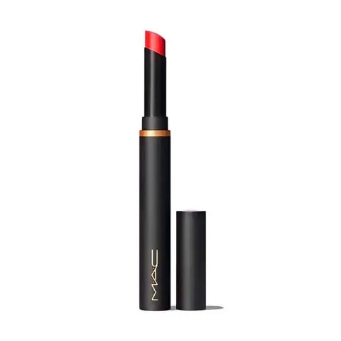 Son Thỏi MAC Powder Kiss Velvet Blur Slim - Dưỡng ẩm lâu 12 giờ, bền màu, 875 Đỏ Cam, 877 Đỏ Gạch, 889 Đỏ Ruby, Mỹ
