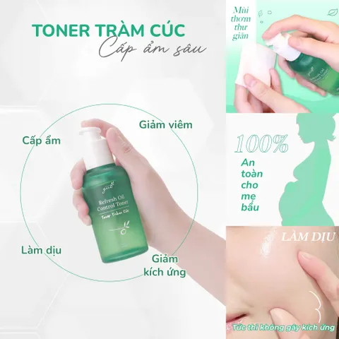 Toner Tràm Trà Hoa Cúc GUO - Nước Hoa Hồng Cấp Ẩm Cho Bà Bầu, Chống Mụn, Giảm Đổ Dầu, Hyaluronic Acid 100ml