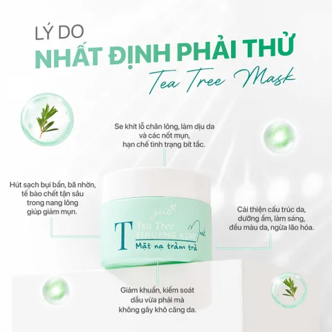 Mặt Nạ Đất Sét Tràm Trà – GUO Tea Tree Mask 50gr