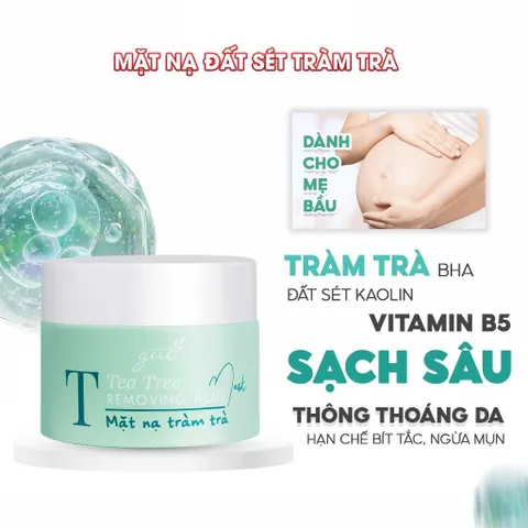 Mặt Nạ Đất Sét Tràm Trà Sạch Sâu, Giảm Mụn Cho Bà Bầu 50gr