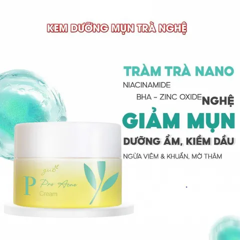Kem Dưỡng Da Mụn Trà Nghệ GUO - Pro Acne Cream 30g, Kích Thích Làm Dịu Da, Ngăn Ngừa Mụn Tái Phát