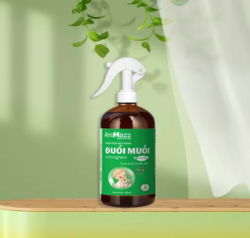 Xịt Đuổi Muỗi Tinh Dầu Thiên Nhiên AroMazz 300ml - Khử Mùi, Diệt Khuẩn, An Toàn Cho Gia Đình