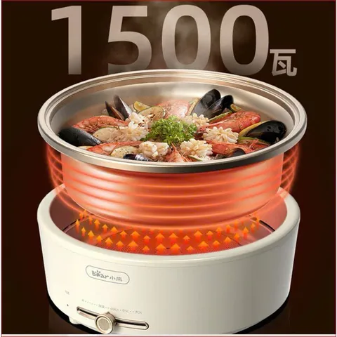 Nồi Lẩu Điện Đa Năng Bear DHG-P50F1 - Thiết Kế Sang Trọng, 5L, Công Suất 1500W, Thích Hợp Lẩu, Nấu, Chiên, Rán, Dễ Dàng Vệ Sinh