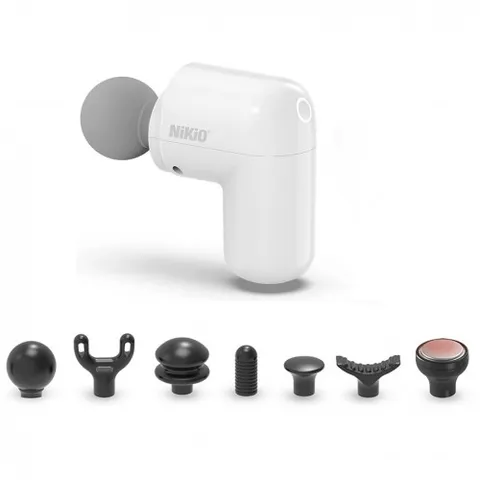 Máy massage cầm tay Nikio NK-173 mini 7 đầu thay đổi - Giảm đau nhức, thư giãn cơ, pin 1200mAh, thiết kế sang trọng, dễ sử dụng
