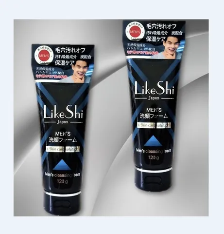 Sữa Rửa Mặt Nam LIKESHI Nhật Bản 120ml - Trắng Da, Sạch Mụn, Than Hoạt Tính, Chăm Sóc Da Nam, Dành Cho Da Mụn, Da Dầu