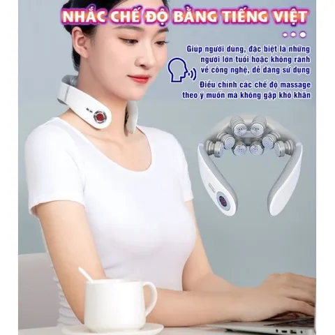 Máy Massage Cổ Xung Điện Nikio NK-131 - 8 Điện Cực, Nhiệt Sưởi, 2 Miếng Dán Điện Tử - Giải Pháp Thư Giãn Tối Ưu cho Cổ và Vai
