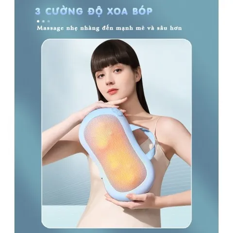 Gối Massage Hồng Ngoại Không Dây Nikio NK-135DC - Xoa Bóp 4D, Sưởi Nóng, Pin Sạc 2600mAh, Giảm Đau Cổ Vai Gáy, Tiện Lợi Sử Dụng Mọi Nơi