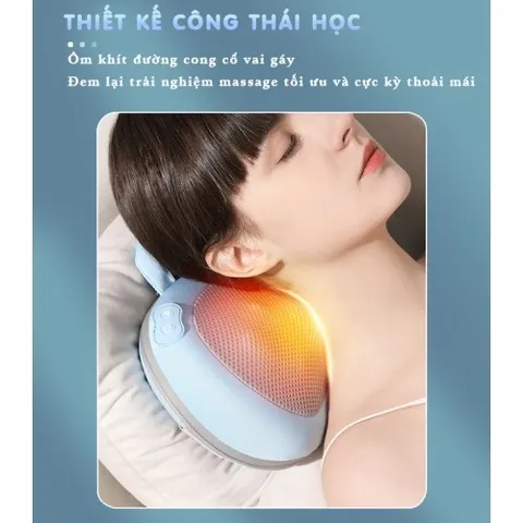 Gối Massage Hồng Ngoại Không Dây Nikio NK-135DC - Xoa Bóp 4D, Sưởi Nóng, Pin Sạc 2600mAh, Giảm Đau Cổ Vai Gáy, Tiện Lợi Sử Dụng Mọi Nơi