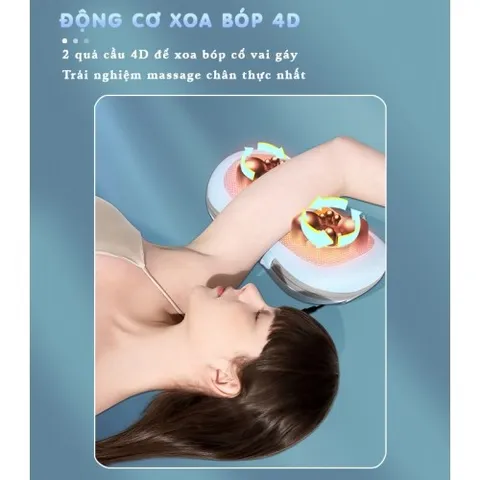 Gối Massage Hồng Ngoại Không Dây Nikio NK-135DC - Xoa Bóp 4D, Sưởi Nóng, Pin Sạc 2600mAh, Giảm Đau Cổ Vai Gáy, Tiện Lợi Sử Dụng Mọi Nơi