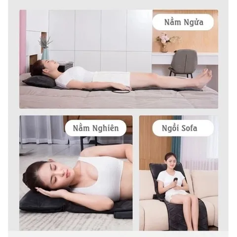 Nệm Massage Toàn Thân Nikio NK-151 Có Gối Massage Cổ - Thiết Bị Chăm Sóc Sức Khỏe Đa Năng Với 10 Động Cơ Rung Và Hồng Ngoại Sưởi Ấm