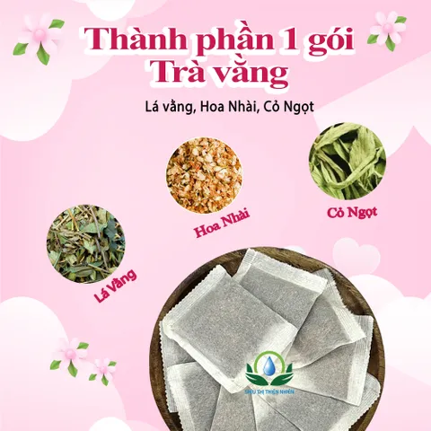 Trà Vằng Túi Lọc nhỏ gọn dễ dàng pha uống hộp 30 gói trong túi bạc