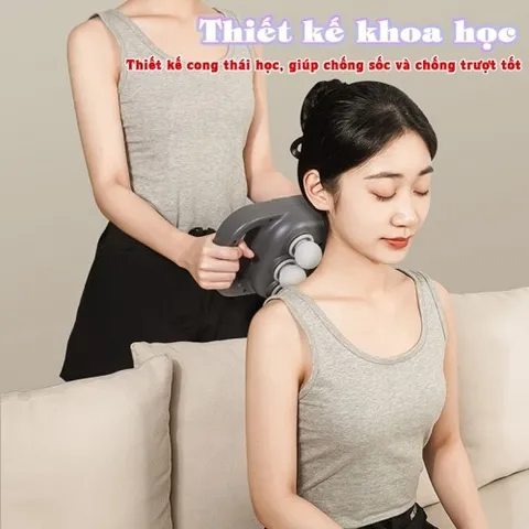 Máy massage lưng Nikio NK-272 PRO - Đấm lưng 6 đầu, 9 chế độ, 20 cường độ, pin sạc 2000mAh, thư giãn và giải tỏa căng thẳng hiệu quả