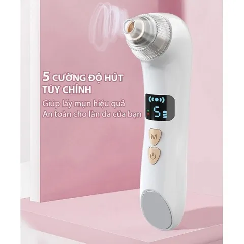 Máy hút mụn đầu đen kết hợp massage nhiệt nóng Nikio NK-220 - 6 đầu hút