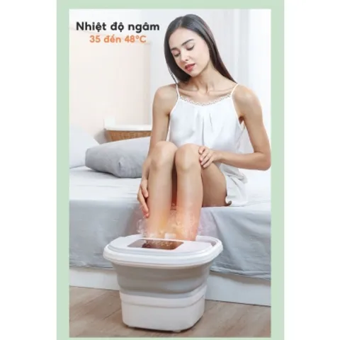 Bồn Ngâm Chân Massage Gấp Gọn Nikio NK-193 - Thiết Kế Tiện Lợi, Công Nghệ Nóng PTC, 4 Chế Độ Ngâm Chân, Điều Khiển Remote