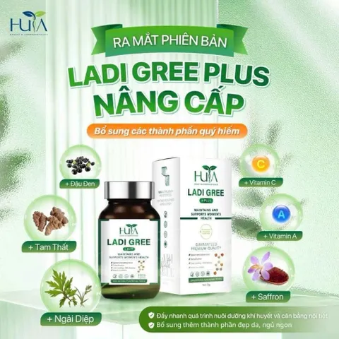Viên uống Ladi Gree Plus - Cân bằng nội tiết tố tự nhiên cho phái nữ, hỗ trợ làm đẹp da và điều hòa kinh nguyệt, 50gr