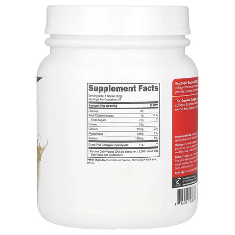 COLLAGEN HYDROLYSATE -COLLAGEN THỦY PHÂN- KETOLOGIC -1LBS(#454 GR) - 37 SERVINGS