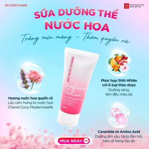 Sữa Dưỡng Thể Hương Nước Hoa Sắc Ngọc Khang 50g - Dưỡng Trắng Da, Nuôi Dưỡng Hương Thơm Bền Lâu, Cảm Giác Mát Dịu