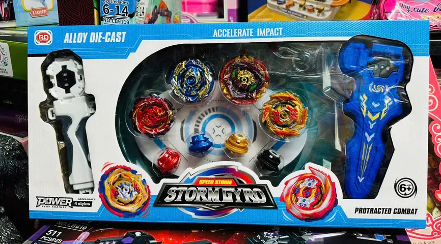 Đồ Chơi Con Quay 329-62 Có Tay Cầm và Sàn Thi Đấu - Alloy Die Cast Speed Storm Gyro Thú Vị Cho Trẻ Em