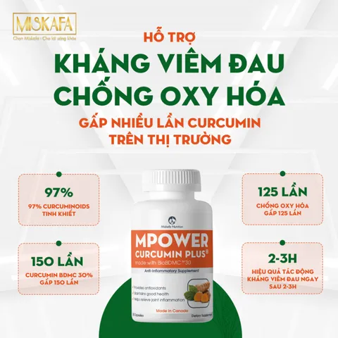 Viên Uống Nghệ Mpower Curcumin Plus - Hỗ Trợ Kháng Viêm, Chống Oxy Hóa Hiệu Quả Cao, Sức Khỏe Dạ Dày, Phục Hồi Nhanh Chóng