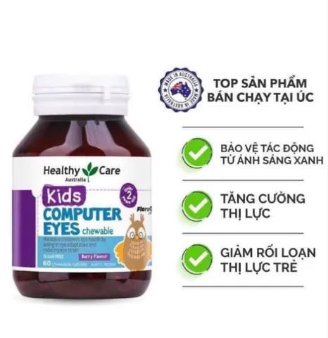 Kẹo Bổ Mắt Healthy Care Kids 60 Viên - Hỗ Trợ Thị Lực Cho Trẻ Em, Ngăn Ngừa Mỏi Mắt Từ Thiết Bị Điện Tử