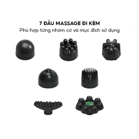 Máy Massage Cầm Tay Nikio NK-177 - Pin Sạc, 7 Đầu Massage, 6 Tốc Độ, 5 Chế Độ, Thiết Kế Thông Minh, Giải Pháp Thư Giãn Tối Ơi