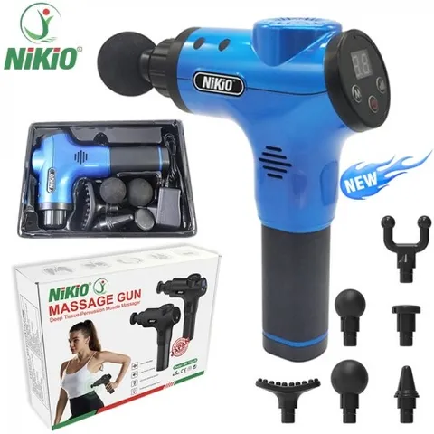 Súng Massage Cầm Tay Nikio NK-170B - 6 Đầu Massage & 5 Chế Độ, Giúp Giảm Đau Cơ Bắp Tại Nhà - Thiết Bị Chăm Sóc Sức Khỏe Đa Năng