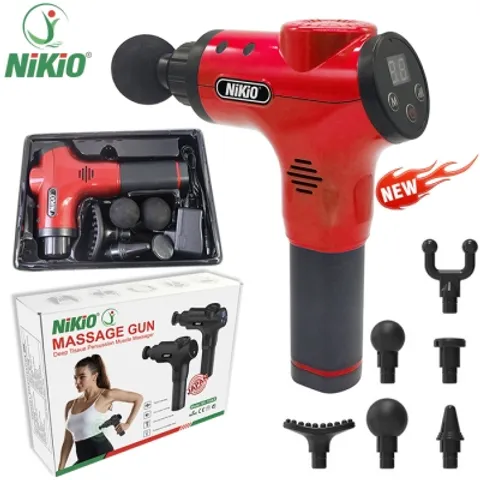 Súng Massage Cầm Tay Nikio NK-170B - 6 Đầu Massage & 5 Chế Độ, Giúp Giảm Đau Cơ Bắp Tại Nhà - Thiết Bị Chăm Sóc Sức Khỏe Đa Năng