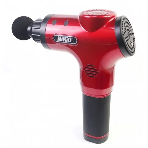 Súng Massage Cầm Tay Nikio NK-170A - 4 Đầu, 6 Tốc Độ, Giúp Thư Giãn Cơ Bắp và Giảm Đau Hiệu Quả, Thiết Kế Nhỏ Gọn Màu Đỏ Sang Trọng