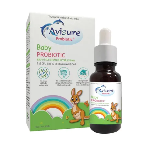 Men vi sinh Avisure Probiotic 4 tỷ bào tử lợi khuẩn đa bào giúp bé tiêu hóa tốt, tăng đề kháng 20ml