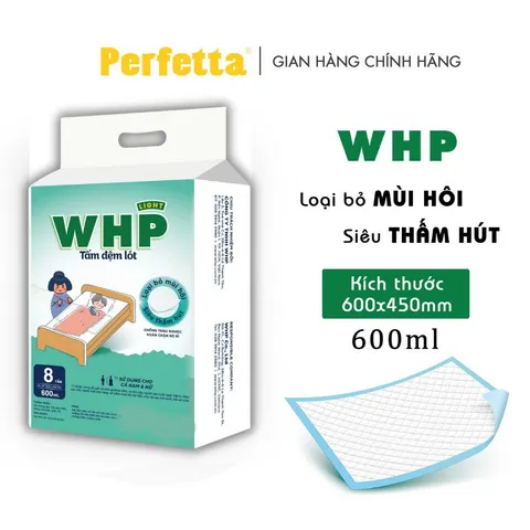 Tấm lót  WHP Underpad Siêu Thấm Hút, Khử Mùi Hiệu Quả Size 60x45 cm