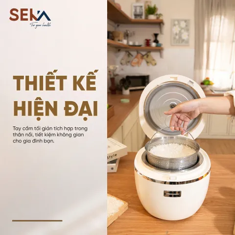 Nồi Cơm Điện Tách Đường SEKA SK1009 - Chất Liệu Inox, Dung Tích 1.8L, Công Nghệ Nấu Thông Minh, Hàng Chính Hãng
