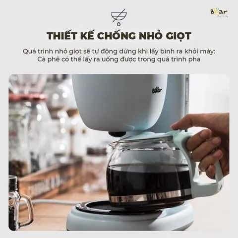 Máy Pha Cà Phê Mini Bear SB-CF06A 600ml - Thiết Kế Gọn Nhẹ, Chất Liệu Thủy Tinh An Toàn, Dễ Dàng Điều Chỉnh Hương Vị