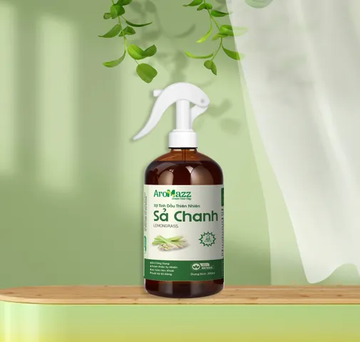 Xịt Khử Mùi Ô Tô AroMazz - Tinh Dầu Thiên Nhiên, Xua Đuổi Côn Trùng, Hương Thơm Tươi Mát, 300ml