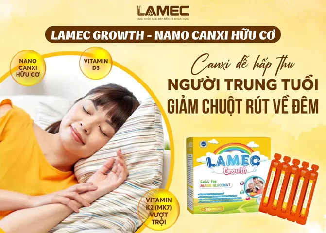 Canxi Hữu Cơ LAMEC Vị Yến Dễ Uống - Bổ Sung Calci, Vitamin D3, K2 Cho Trẻ Em và Phụ Nữ Mang Thai, Hỗ Trợ Phát Triển Chiều Cao