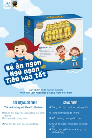 Siro Anphakids Gold cho trẻ biếng ăn - Tăng cường sức đề kháng, hỗ trợ tiêu hóa, giúp ăn ngon ngủ tốt - Dạng ống 10ml, Hộp 30 ống