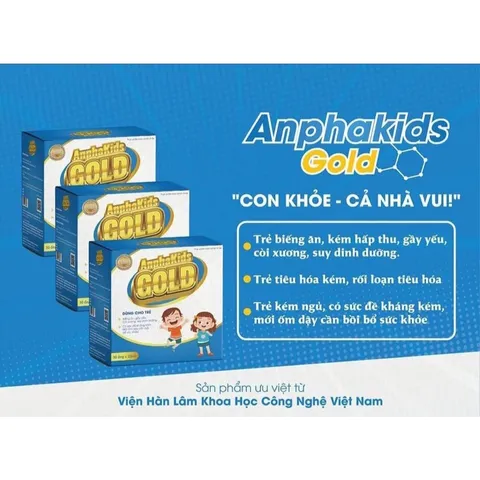 Siro Anphakids Gold cho trẻ biếng ăn - Tăng cường sức đề kháng, hỗ trợ tiêu hóa, giúp ăn ngon ngủ tốt - Dạng ống 10ml, Hộp 30 ống