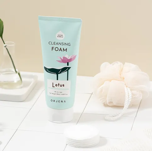 Sữa Rửa Mặt Orjena Chiết Xuất Sen Hồng 180ML - Sạch Da, Không Chứa Hóa Chất Độc Hại, Dành Cho Mọi Loại Da