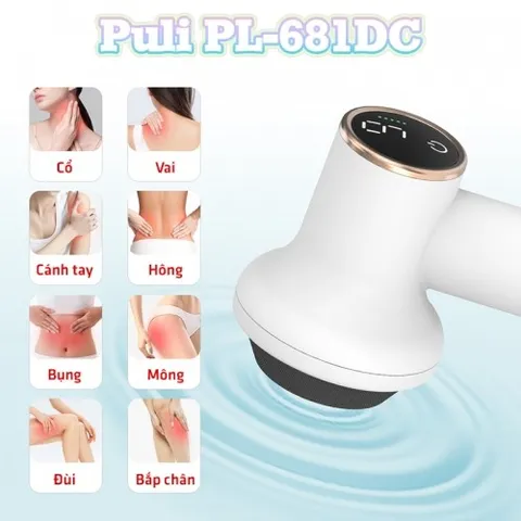 Máy massage bụng cầm tay Puli PL-681DC - Mini, pin sạc, 8 đầu massage đa năng hỗ trợ giảm mỡ và thư giãn, giúp cơ thể khỏe mạnh hơn.