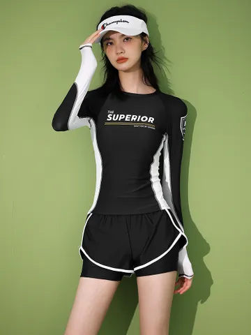 Bộ đồ bơi bikini nữ dài tay xinh xắn kín đáo ( Tặng kèm 1 cặp mút ngực )