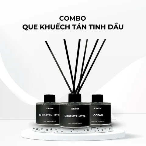 Combo que khuếch tán tinh dầu hương nước hoa, khách sạn iCHARM