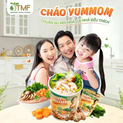 Cháo Gạo Lứt Rong Biển Yến Mạch Ăn Liền 45g Yum Mom - Dinh Dưỡng Cao, Hỗ Trợ Tiêu Hóa, Tiện Lợi Cho Bé Ăn Dặm