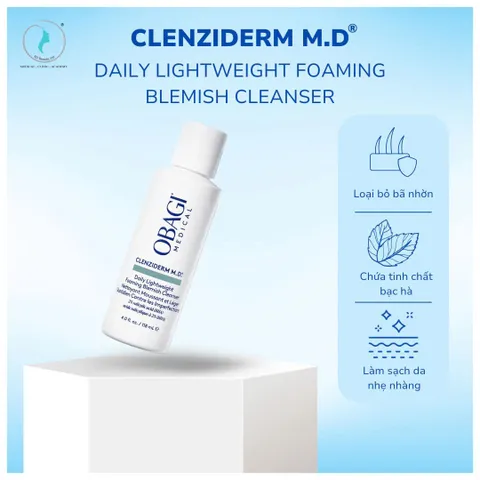 Sữa Rửa Mặt Obagi Foaming Blemish Cleanser 7 Tác Dụng - Làm Sạch Mụn, Tẩy Tế Bào Chết, Dành Cho Da Dầu Mụn, 2% Salicylic Acid
