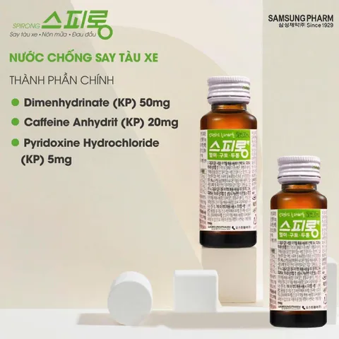 Hộp 30 chai Nước uống hỗ trợ giảm say tàu xe Samsung Hàn Quốc (30ml *30chai)