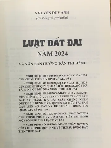 Sách Luật Đất Đai Năm 2024 - Hướng Dẫn Thi Hành Tốt Nhất, Cẩm Nang Pháp Lý Tiện Ích cho Doanh Nghiệp và Cá Nhân