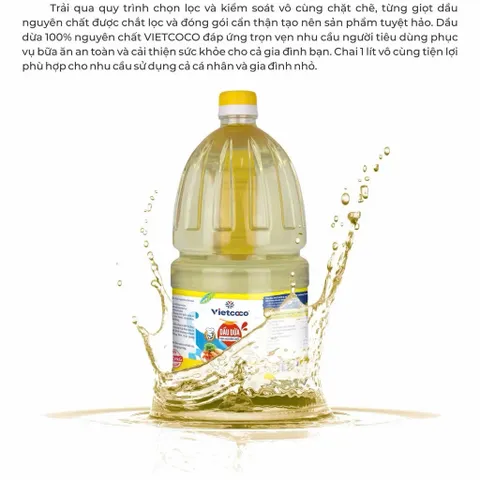 Dầu dừa Vietcoco cooking chai - 2 lít