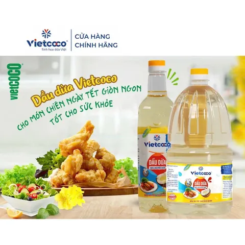Dầu dừa Vietcoco cooking chai - 2 lít
