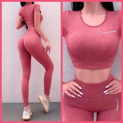 Set Quần Áo Tập Gym Nữ Cao Cấp - Thể Thao Yoga, Fitness, Chạy Bộ Màu Hồng/Xám Đen/Xanh, Tặng Kèm Mút Ngực êm ái