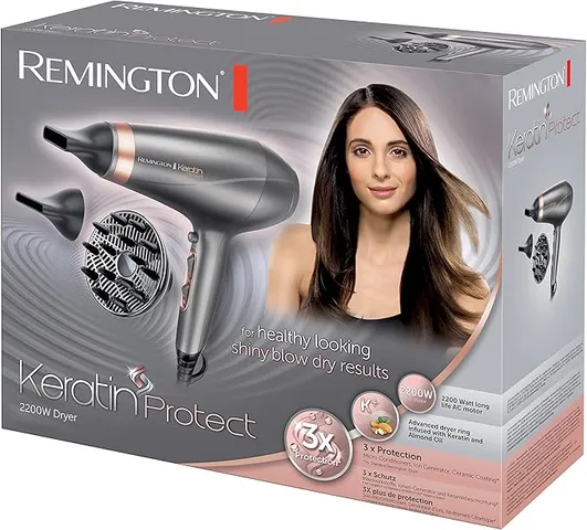 Máy Sấy Tóc Remington AC8820 - Siêu Êm 2200W Công Nghệ OPTIheat, Tạo Kiểu Lâu Dài 24h, Có 3 Phụ Kiện, Nhập Khẩu Đức